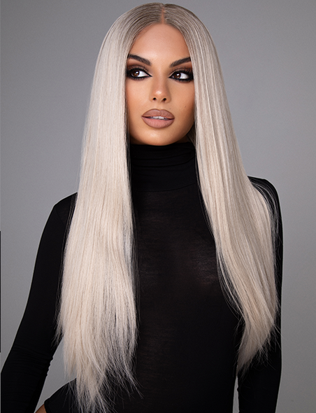 CAPRICE PLATINUM - 20-22” ULTIMATE ASH BLONDE LONG STRAIGHT LACE FRONT WIG