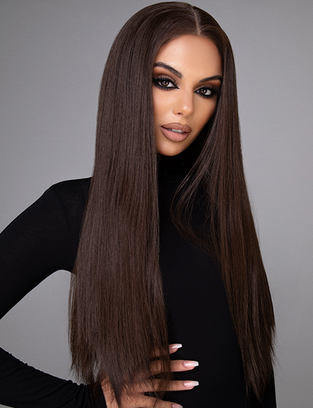 MISS SHELL - 22" STRAIGHT NATURAL BRUNETTE LACE FRONT WIG