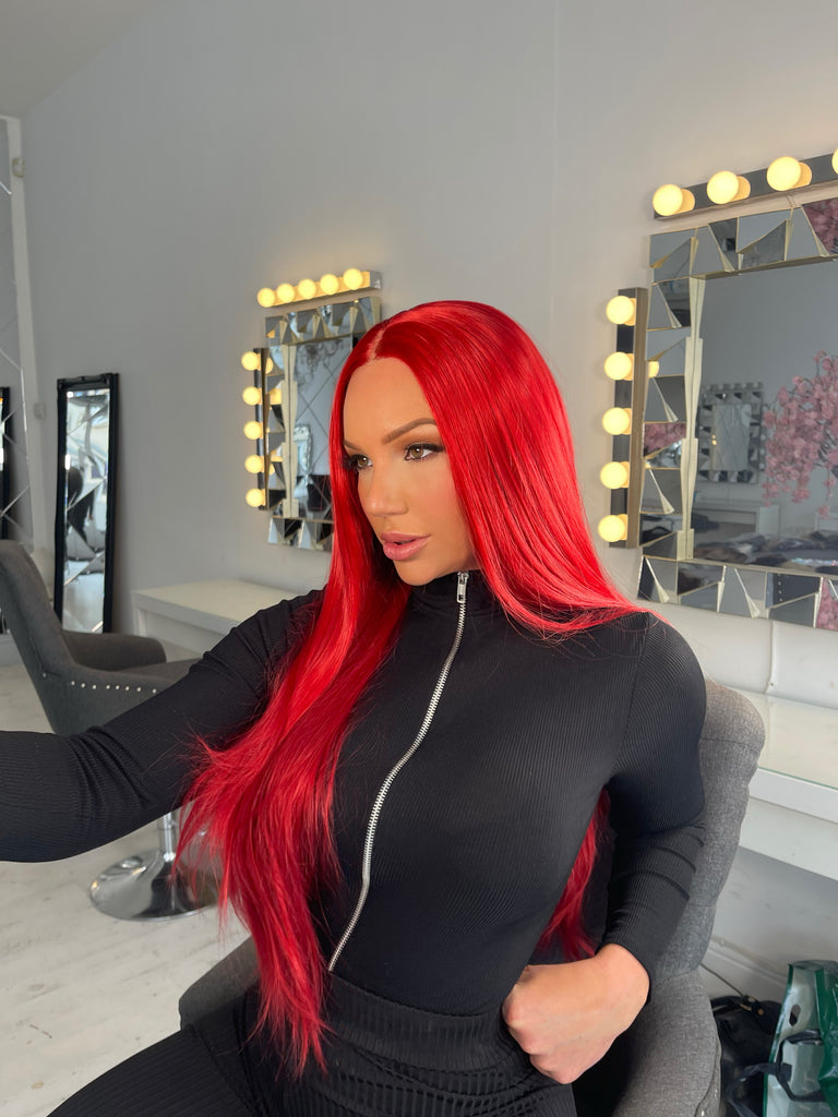 ARIELLE - 22” RED STRAIGHT LACEFRONT WIG